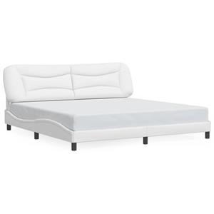 VidaXL Bedframe met hoofdbord kunstleer wit 200x200 cm
