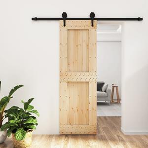 VidaXL Schuifdeur met beslag 70x210 cm massief grenenhout