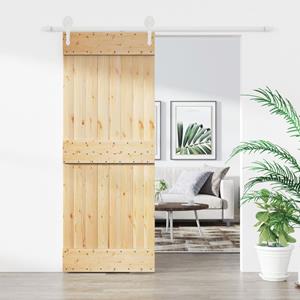 VidaXL Schuifdeur met beslag 80x210 cm massief grenenhout