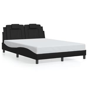VidaXL Bedframe met hoofdeind kunstleer zwart 140x190 cm