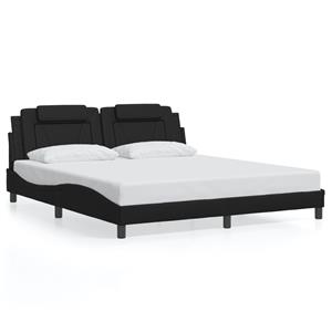 VidaXL Bedframe met hoofdbord kunstleer zwart 180x200 cm