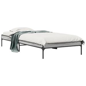 VidaXL Bedframe bewerkt hout en metaal grijs sonoma eiken 90x200 cm