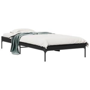 VidaXL Bedframe bewerkt hout en metaal zwart 90x190 cm