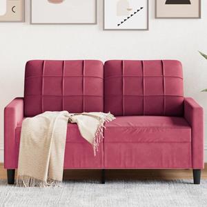 VidaXL Tweezitsbank 120 cm fluweel wijnrood