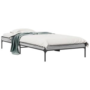 VidaXL Bedframe bewerkt hout en metaal grijs sonoma eiken 90x190 cm