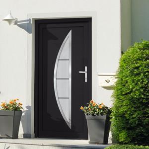 VidaXL Voordeur 88x200 cm PVC antracietkleurig