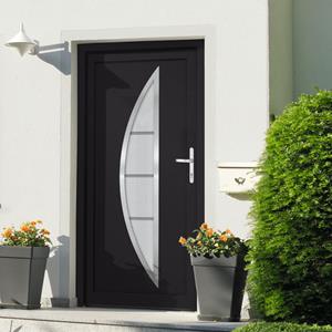 VidaXL Voordeur 108x208 cm PVC antracietkleurig
