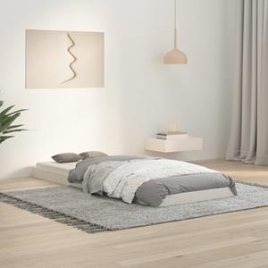 Bedframe massief grenenhout wit 75x190 cm