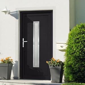 VidaXL Voordeur 88x200 cm PVC antracietkleurig