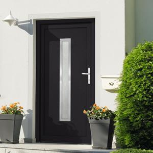 VidaXL Voordeur 88x200 cm PVC antracietkleurig