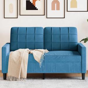 VidaXL Tweezitsbank 120 cm fluweel blauw