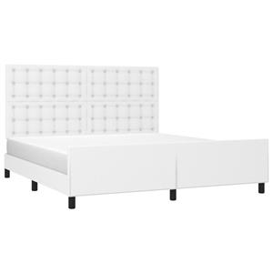 vidaXL Bedframe met hoofdbord kunstleer wit 160x200 cm