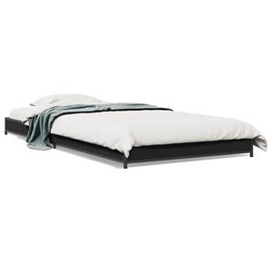 VidaXL Bedframe bewerkt hout en metaal zwart 100x200 cm