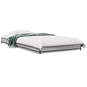 VidaXL Bedframe bewerkt hout en metaal grijs sonoma eiken 75x190 cm