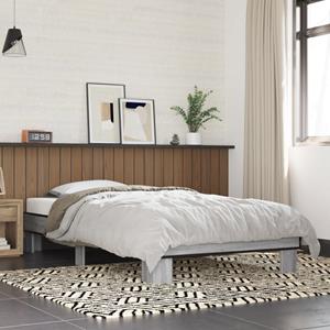 VidaXL Bedframe bewerkt hout en metaal grijs sonoma eiken 75x190 cm