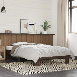 VidaXL Bedframe bewerkt hout en metaal bruin eikenkleurig 75x190 cm