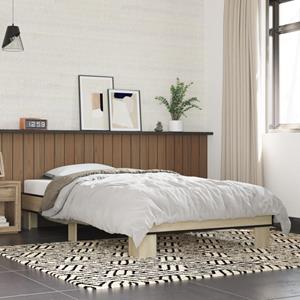 VidaXL Bedframe bewerkt hout en metaal sonoma eikenkleurig 90x190 cm
