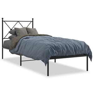 VidaXL Bedframe met hoofdbord metaal zwart 80x200 cm