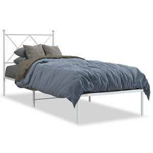 VidaXL Bedframe met hoofdbord metaal wit 80x200 cm