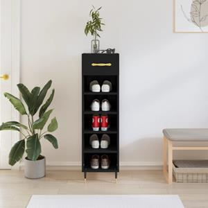 VidaXL Schoenenkast 30x35x105 cm bewerkt hout zwart