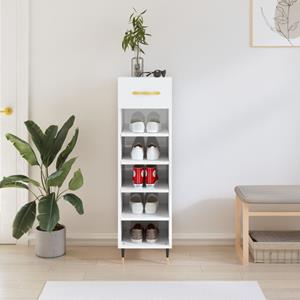 VidaXL Schoenenkast 30x35x105 cm bewerkt hout hoogglans wit
