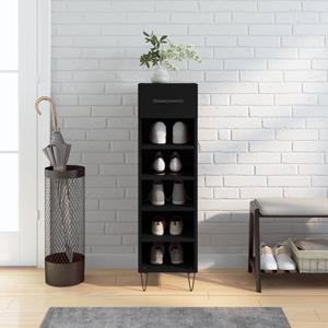 VidaXL Schoenenkast 30x35x105 cm bewerkt hout zwart