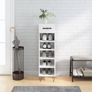 VidaXL Schoenenkast 30x35x105 cm bewerkt hout hoogglans wit