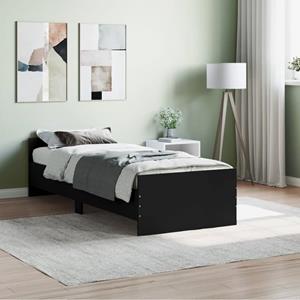VidaXL Bedframe bewerkt hout zwart 75x190 cm