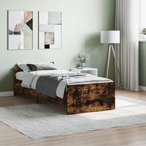 VidaXL Bedframe bewerkt hout gerookt eikenkleur 75x190 cm