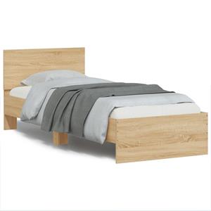 VidaXL Bedframe met hoofdbord bewerkt hout sonoma eiken 75x190 cm