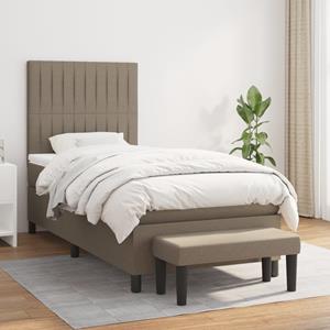 VidaXL Boxspring met matras stof taupe 90x200 cm