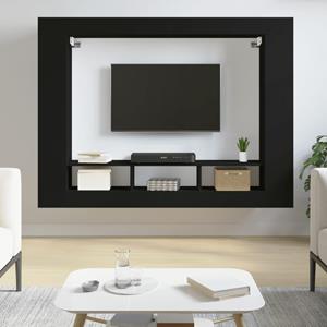VidaXL Tv-meubel 152x22x113 cm bewerkt hout zwart