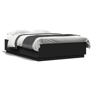 VidaXL Bedframe met LED-verlichting bewerkt hout zwart 120x200 cm