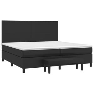 vidaXL Boxspring met matras kunstleer zwart 200x200 cm