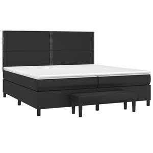 vidaXL Boxspring met matras kunstleer zwart 200x200 cm