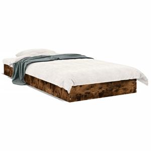 VidaXL Bedframe bewerkt hout gerookt eikenkleurig 75x190 cm