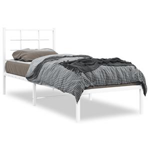 VidaXL Bedframe met hoofdbord metaal wit 80x200 cm