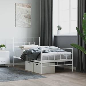 VidaXL Bedframe met hoofd- en voeteneinde metaal wit 80x200 cm