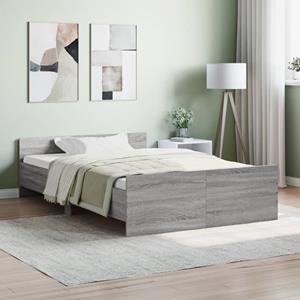 VidaXL Bedframe met hoofd- en voeteneinde grijs sonoma 120x200 cm