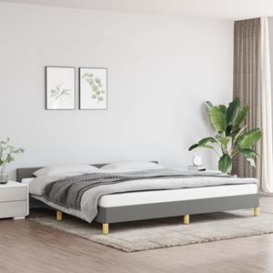 VidaXL Bedframe met hoofdeinde stof donkergrijs 200x200 cm
