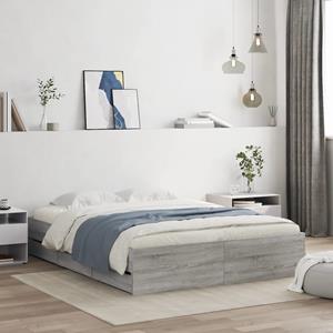VidaXL Bedframe met lades bewerkt hout grijs sonoma eiken 140x200 cm
