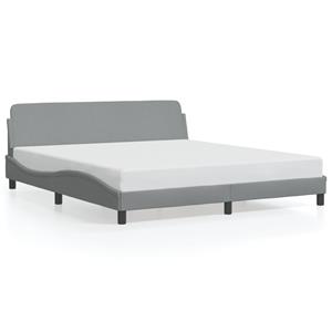 VidaXL Bedframe met hoofdbord stof lichtgrijs 180x200 cm