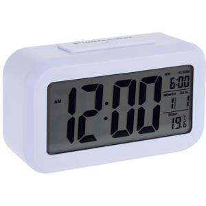 Merkloos Witte wekker / alarmklok 14 cm -