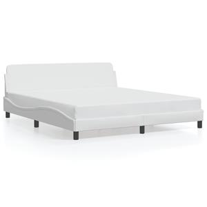 VidaXL Bedframe met hoofdbord kunstleer wit 180x200 cm