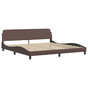 vidaXL Bedframe met hoofdbord kunstleer bruin 200x200 cm