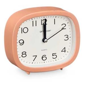 Giftdecor Wekker/alarmklok Good Morning - oranje - kunststof - 12 x 10 cm - staand - rond -