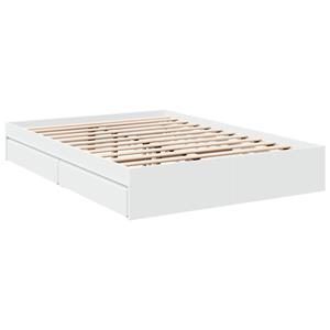 vidaXL Bedframe met lades bewerkt hout wit 140x190 cm