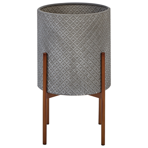 BELIANI Bloempot grijs 31 x 31 x 52 cm ALATUM