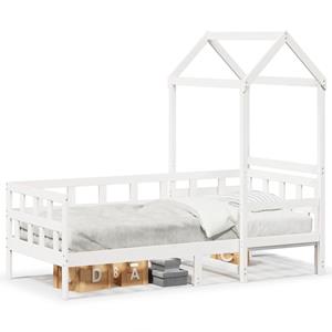 VidaXL Slaapbank met huisje 90x200 cm massief grenenhout wit