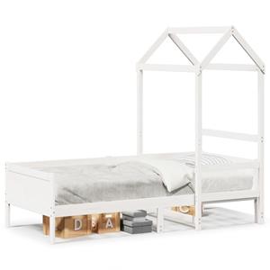 VidaXL Slaapbank met bedhuis 90x190 cm massief grenenhout wit